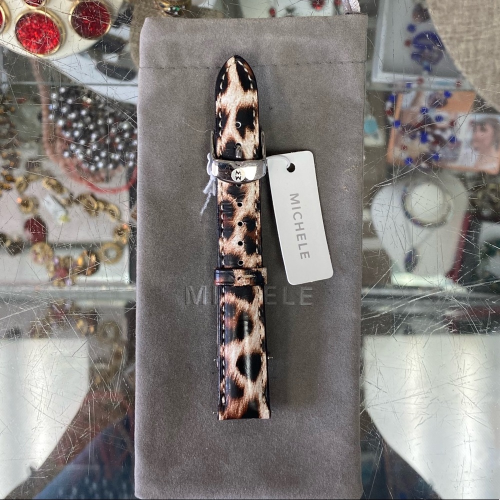 Michele Watch band Cheetah Pattern Leather